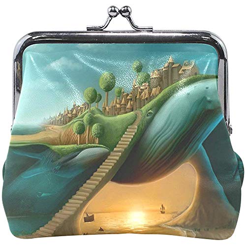 Olive Croft Monedero Monedero Cave Whales Cartera para Mujer Bolso de Embrague Niñas Monedero pequeño