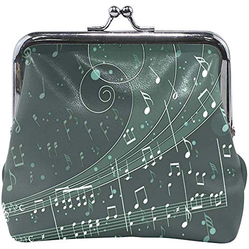 Olive Croft Monedero Music Note Cave Monedero para Mujer Bolso de Embrague Niñas Monedero pequeño