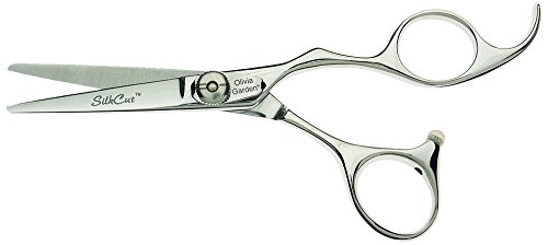 Olivia Garden SilkCut Cizalla, tamaño 5.50" - Cuchillas convexas ultra afiladas, hechas a mano con acero japonés, diseño ergonómico de la manija, funda de cizalla incluida