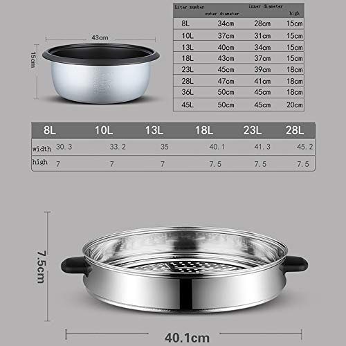 Olla Arrocera, Gran Capacidad Negocio Hotelero 8-45 Litros Vapor De Acero Inoxidable,8L