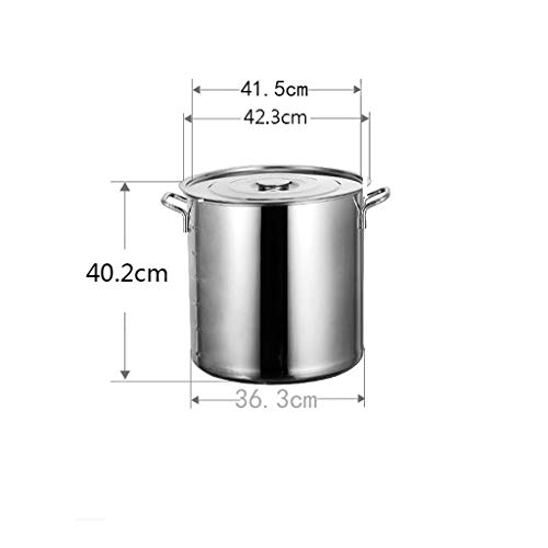 Olla de Aluminio con Tapa, Olla Grande, de Acero Inoxidable de la Olla con Tapa (Size : 41.5 * 40.2cm(45L))