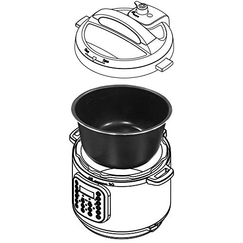 Olla de cocción de cerámica (7,5 L) Maceta interior de cerámica. 8 Quart gris