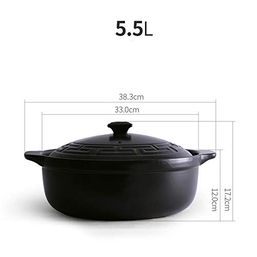 Olla De Esmalte Cacerola Alta Con Tapa De Estofado Crudo Hogar-5.5L