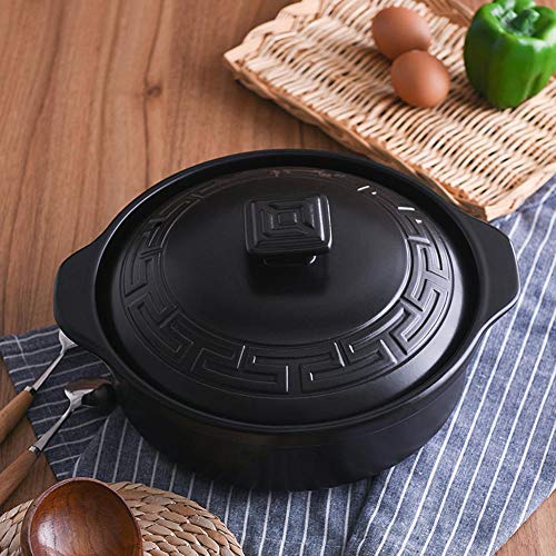 Olla De Esmalte Cacerola Alta Con Tapa De Estofado Crudo Hogar-5.5L