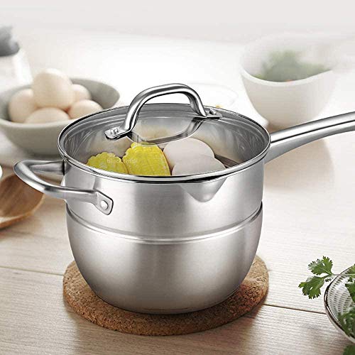 Olla de Sopa vaporizador freidora Olla Boca con Pico Mango Plegable con Cesta para freír Tapa panorámica Visible Adecuada para la Cocina del hogar Excellent