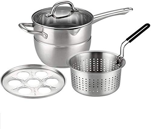 Olla de Sopa vaporizador freidora Olla Boca con Pico Mango Plegable con Cesta para freír Tapa panorámica Visible Adecuada para la Cocina del hogar Excellent
