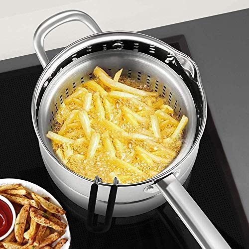Olla de Sopa vaporizador freidora Olla Boca con Pico Mango Plegable con Cesta para freír Tapa panorámica Visible Adecuada para la Cocina del hogar Excellent