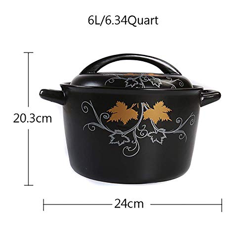 Olla Olla Cazuela Sakura Cazuela De Cerámica Olla Caliente Olla De Loza Redonda Con Tapa Cacerola Resistente Al Calor Olla Sopera Con Cacerola Utensilios De Cocina Para Estofado Sakura 17 x 6.5 c