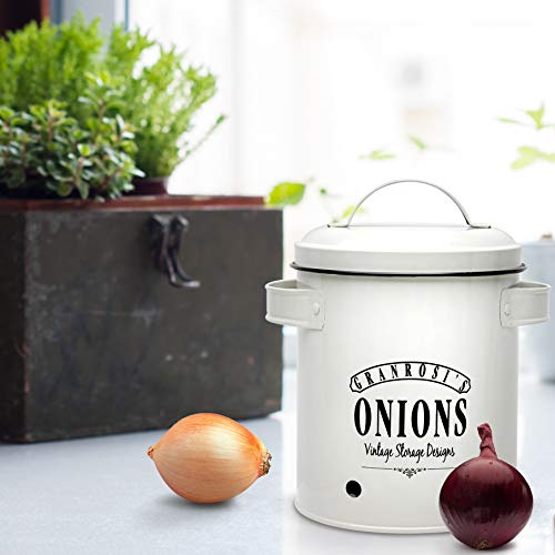 Olla para cebollas GranRosi. Recipiente grande con diseño vintage de los años 40 para guardar cebollas de forma elegante