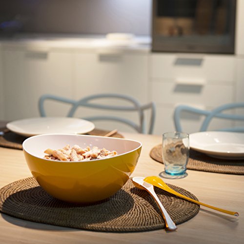 Omada Design Ensaladera/tazón en plástico irrompible de dos tonos, Made In Italy, diámetro 26 cm, capacidad de 3.5 litros, apto para lavavajillas, Trendy Line