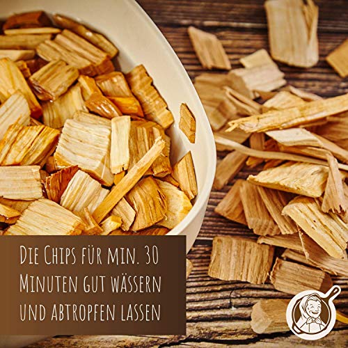 Omi's BESTE© Virutas para ahumar Roble - Saco de Aprox. 0,8 kg | Virutas de Madera para ahumador y Barbacoa | Aromatizante Natural para un Fuerte Sabor a Humo - Wood Chips para asado