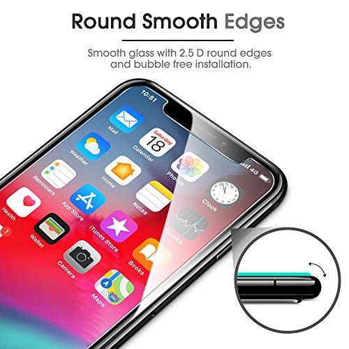 OMOTON Protector Pantalla iPhone 11 Pro MAX/iPhone XS MAX, 2.5D Cristal Templado iPhone 11 Pro MAX Protector de Pantalla iPhone XS MAX, Anti-Burbujas, 6.5 Pulgadas, con Marco Guía, 3 Piezas