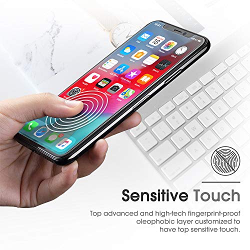 OMOTON Protector Pantalla iPhone 11 Pro MAX/iPhone XS MAX, 2.5D Cristal Templado iPhone 11 Pro MAX Protector de Pantalla iPhone XS MAX, Anti-Burbujas, 6.5 Pulgadas, con Marco Guía, 3 Piezas