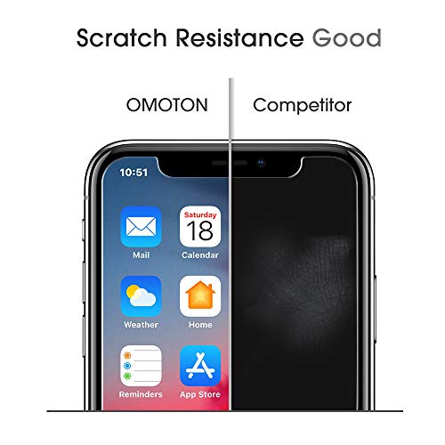OMOTON Protector Pantalla iPhone 11 Pro MAX/iPhone XS MAX, 2.5D Cristal Templado iPhone 11 Pro MAX Protector de Pantalla iPhone XS MAX, Anti-Burbujas, 6.5 Pulgadas, con Marco Guía, 3 Piezas