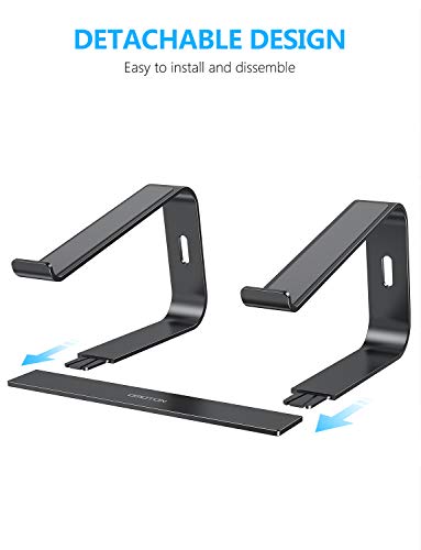 OMOTON Soporte Ordenador Portátil Mesa, Soporte Laptop de Aluminio para Macbook Pro/Air, DELL, HP, Lenovo y Otros Portátiles y Netbooks, Base de Portátil para Ordenador de 10-15,6 Pulgadas, Negro