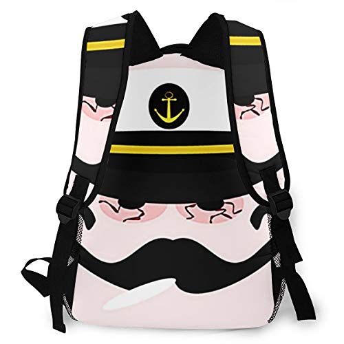 OMQFEW Mochilas Portatil 14 Pulgadas, Resistente Al Agua Casual Mochila, Multifuncional Mochila De Gran Capacidad para Hombre Mujer Escolar Trabajo Viajes Almirante de la Marina inyectado en Sangre