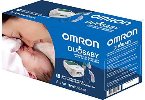 OMRON DuoBaby Inhalador con aspirador nasal 2 en 1, especialmente diseñado para bebés: alivia la congestión nasal y trata afecciones respiratorias