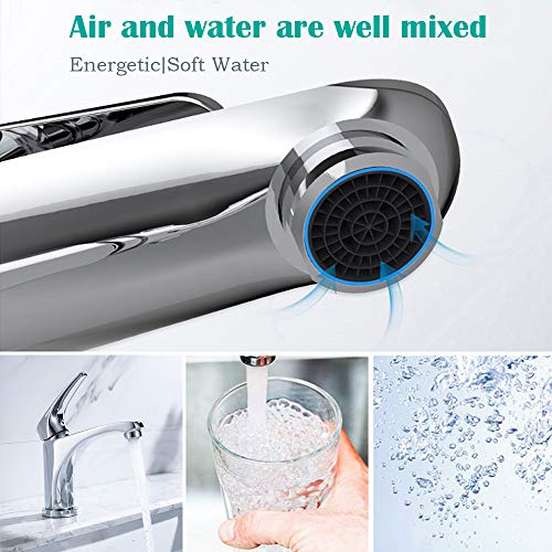 ONECE Grifo de Lavabo en Latón Anti-ruido, Grifo Monomando de Baño con Diseño Curvo, Cromo Mezclador Monomando para Lavabo