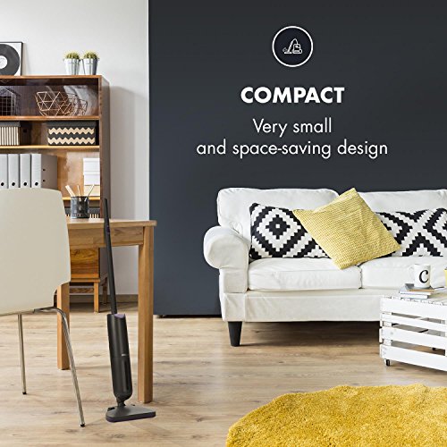 Oneconcept Primo - Aspirador a batería, Sin Cables, Portátil, Filtro Lavable, Diseño Elegante y Compacto, Interruptor único, Potencia: 120W, Autonomía hasta 25 Minutos, Antracita-Violeta