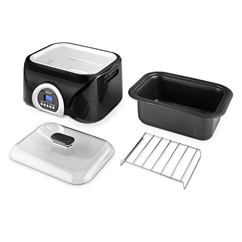 Oneconcept Sanssouci Olla Lenta de cocción al vacío (5 L, 300 W, cocción a Baja Temperatura Entre 40 y 99 °C, Recipiente Antiadherente de Aluminio, diseño Compacto) - Negro/Plata
