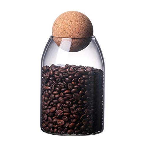 OnePine 800ml Tarros de Cristal, Tarros para Especias, Botes de Cristal con Tapa de Corcho para Conservar Té Café Azúcares Especias