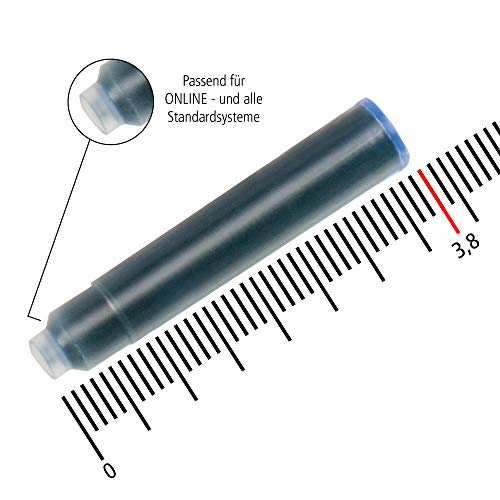 Online 17034 - Paquete de recambios de tinta para pluma (9 cajas x 6 unidades), varios colores
