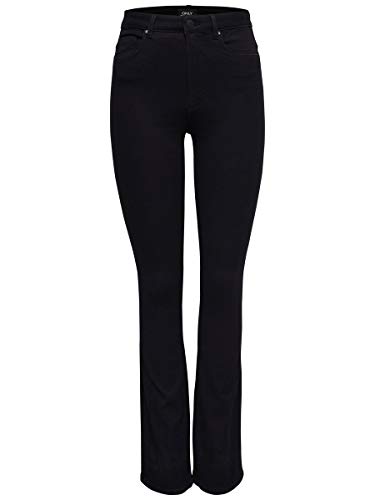 Only Onlroyal High Sweet Flared 600 Vaqueros, Black, 36W / 32L para Mujer
