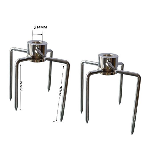 Onlyfire Tenedor Agujas de Carne para la barbacoa pincho con tornillo de bloqueo, para diámetro de brochetas para parrilla 1 - 13 mm, 2 unidades