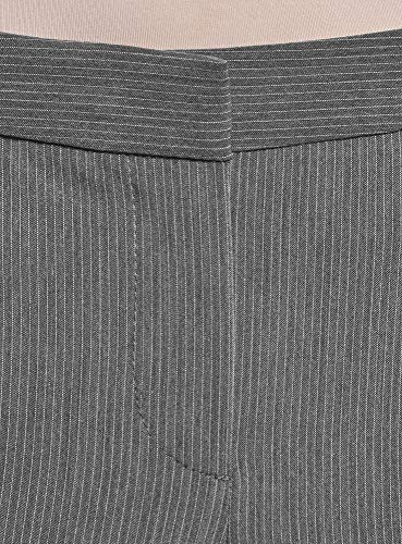 oodji Collection Mujer Pantalones Clásicos con Pinzas, Gris, ES 44 / XL