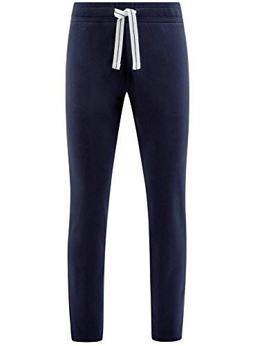 oodji Ultra Hombre Pantalones de Punto Básicos, Azul, S