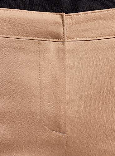 oodji Ultra Mujer Pantalones Básicos de Verano, Beige, ES 42 / L