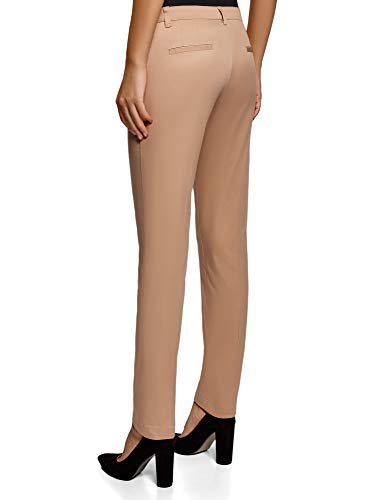 oodji Ultra Mujer Pantalones Básicos de Verano, Beige, ES 42 / L