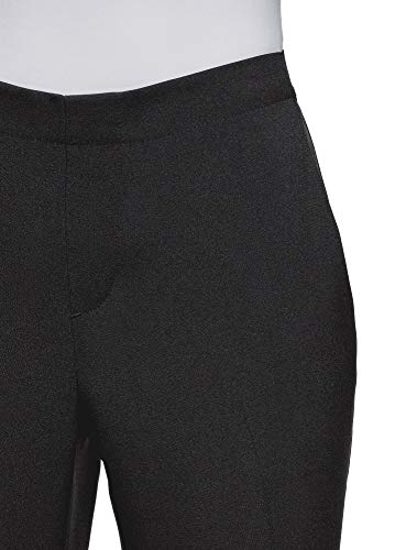 oodji Ultra Mujer Pantalones Recortados con Cintura Elástica, Negro, ES 36 / XS