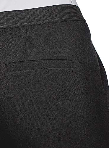 oodji Ultra Mujer Pantalones Recortados con Cintura Elástica, Negro, ES 36 / XS