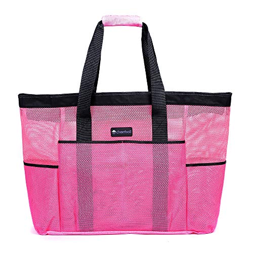 OOSAKU Bolso de Mano Grande, Bolsos de Viaje Plegables de Las Compras de la Mujer Juguete de Arena Bolsos de Almacenamiento de ultramarinos (XXL, Rosa roja)