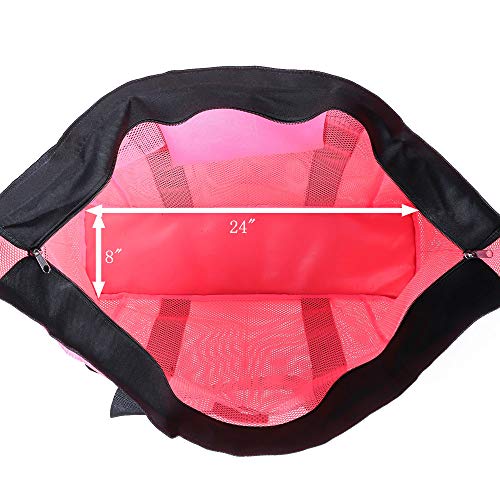 OOSAKU Bolso de Mano Grande, Bolsos de Viaje Plegables de Las Compras de la Mujer Juguete de Arena Bolsos de Almacenamiento de ultramarinos (XXL, Rosa roja)