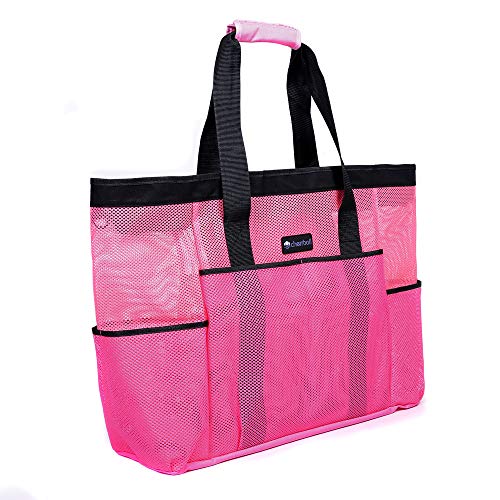 OOSAKU Bolso de Mano Grande, Bolsos de Viaje Plegables de Las Compras de la Mujer Juguete de Arena Bolsos de Almacenamiento de ultramarinos (XXL, Rosa roja)