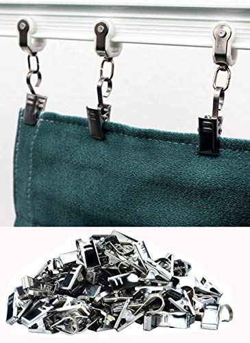 OOTSR [60 Paquete] Clips de Gancho de Acero Inoxidable, ganchoclips para Cortina de Ducha multifunción para Actividades al Aire Libre