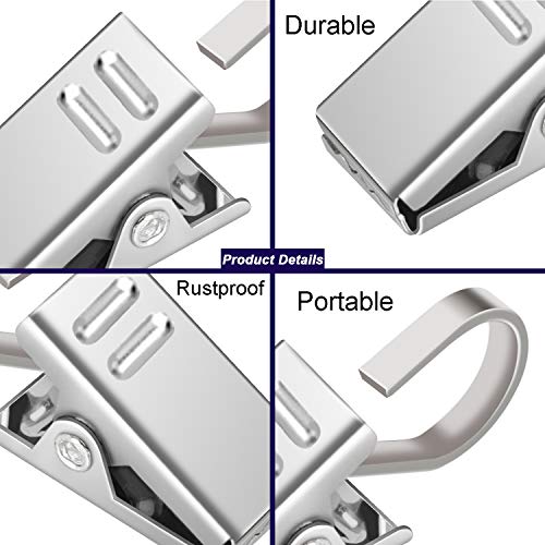 OOTSR [60 Paquete] Clips de Gancho de Acero Inoxidable, ganchoclips para Cortina de Ducha multifunción para Actividades al Aire Libre