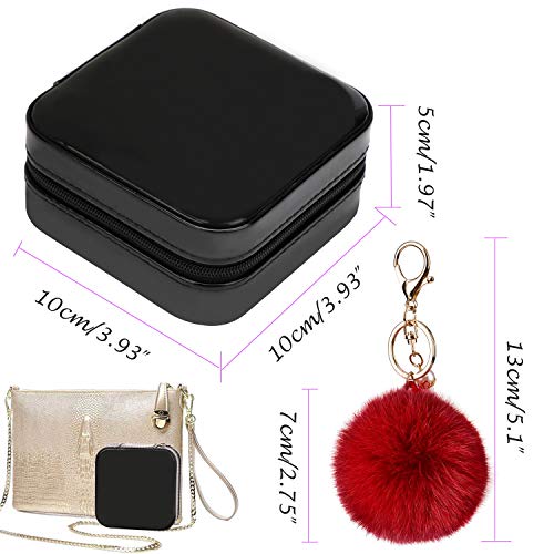 OOTSR Organizador joyería de tamaño pequeño con Linda Bola de pompón, Caja Almacenamiento Joyas, baratijas para Mujer, Organizador de joyería para Collar, Anillos, aretes, espárragos