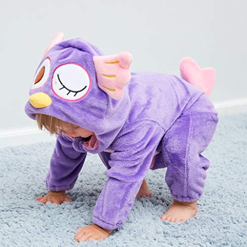 OPAKY Bebé Recién Nacido Niña Niño Dibujos Animados Animales con Capucha de Franela Mameluco Mono Ropa de Abrigo Pijamas de un Pieza Pijama Unicornio Niña Pijamas Niños