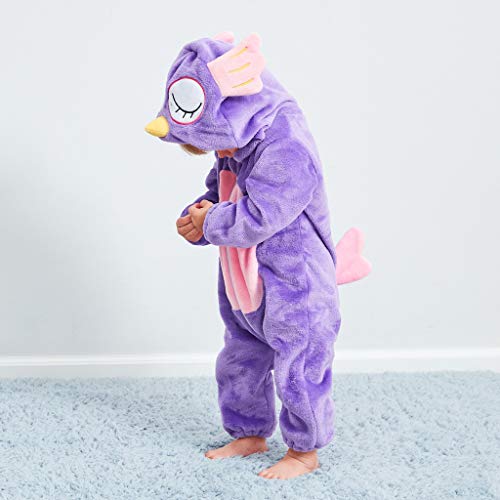 OPAKY Bebé Recién Nacido Niña Niño Dibujos Animados Animales con Capucha de Franela Mameluco Mono Ropa de Abrigo Pijamas de un Pieza Pijama Unicornio Niña Pijamas Niños