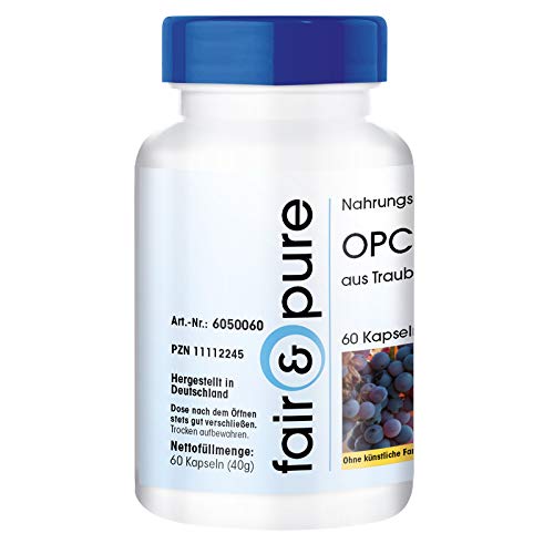 OPC 500mg - Extracto de semilla de uva vegano - Alta pureza - 60 Cápsulas