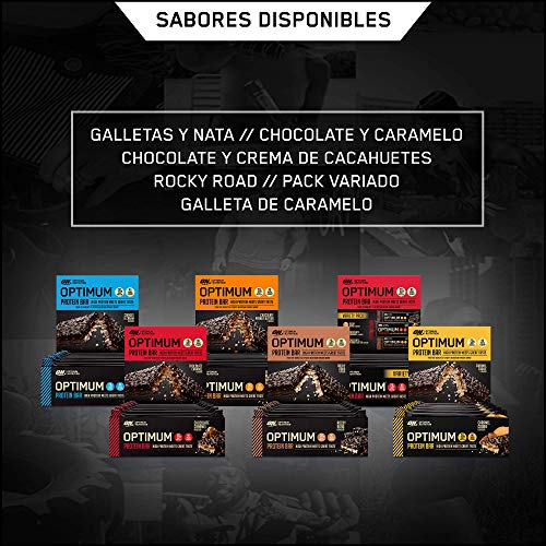 Optimum Nutrition ON Protein Bar barritas proteínas con whey protein isolate, dulces altas en proteína y low carb, galletas y crema, 10 barras (10 x 62 g)