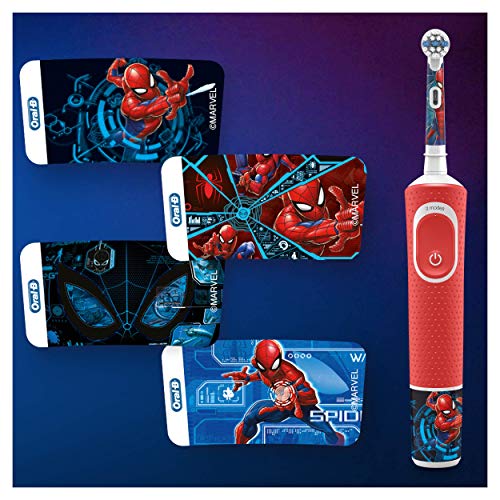 Oral-B Kids - Cepillo eléctrico recargable, 1 mango con personajes de Disney Spider-Man, a partir de 3 años