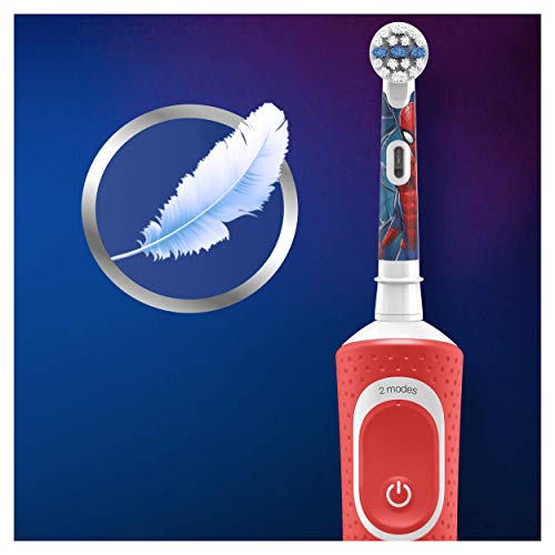 Oral-B Kids - Cepillo eléctrico recargable, 1 mango con personajes de Disney Spider-Man, a partir de 3 años