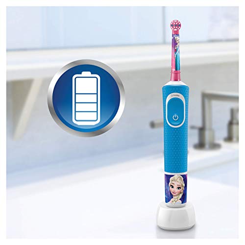 Oral-B Kids - Cepillo Eléctrico Recargable con Tecnología de Braun, 1 Mango de Frozen de Disney, Apto para Niños Mayores de 3 Años
