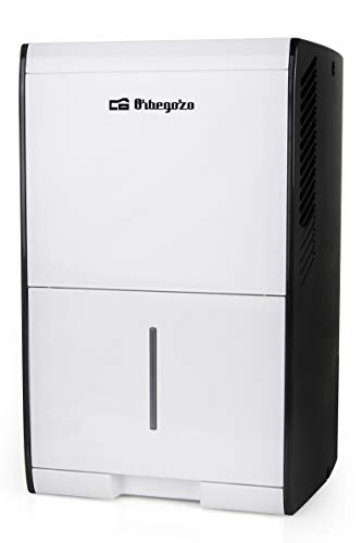 Orbegozo DH 1037 - Deshumidificador, deshumidificación 10L/día, 40 m2, depósito 2 L, 205 W, blanco y negro