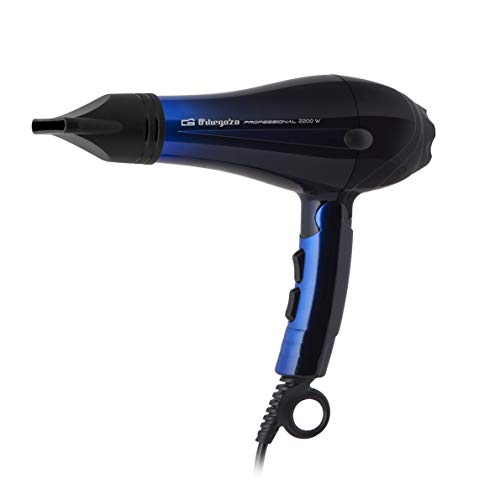 Orbegozo SE 2085 - Secador de pelo profesional, plegable, motor AC de 2200 W, 2 niveles de velocidad y 3 de temperatura, incluye 2 concentradores y difusor
