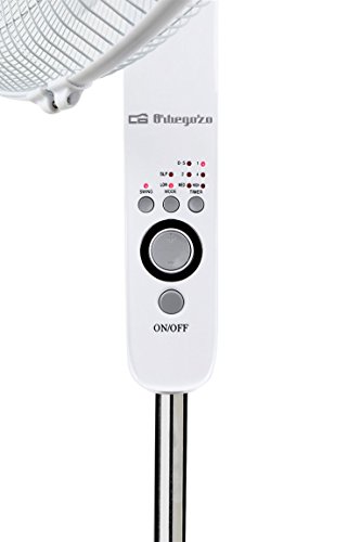 Orbegozo SF 0247 Ventilador De Pie Con Mando A Distancia, 2 Modos De Funcionamiento (Normal Y Sleep), Temporizador, 3 Velocidades De Ventilación, W, 200 Decibelios, Multicolor